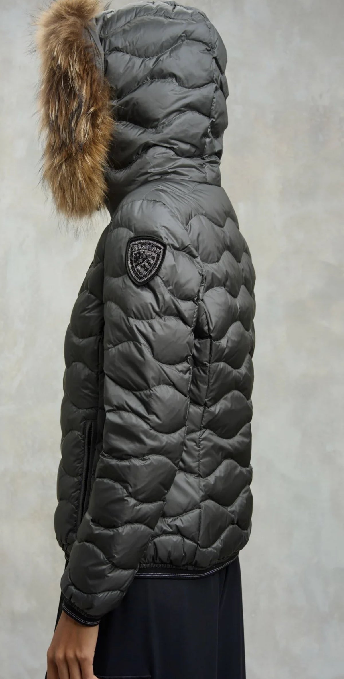 GIUBBINO BLAUER CORTO ONDE DONNA GRIGIO PELLICCIA