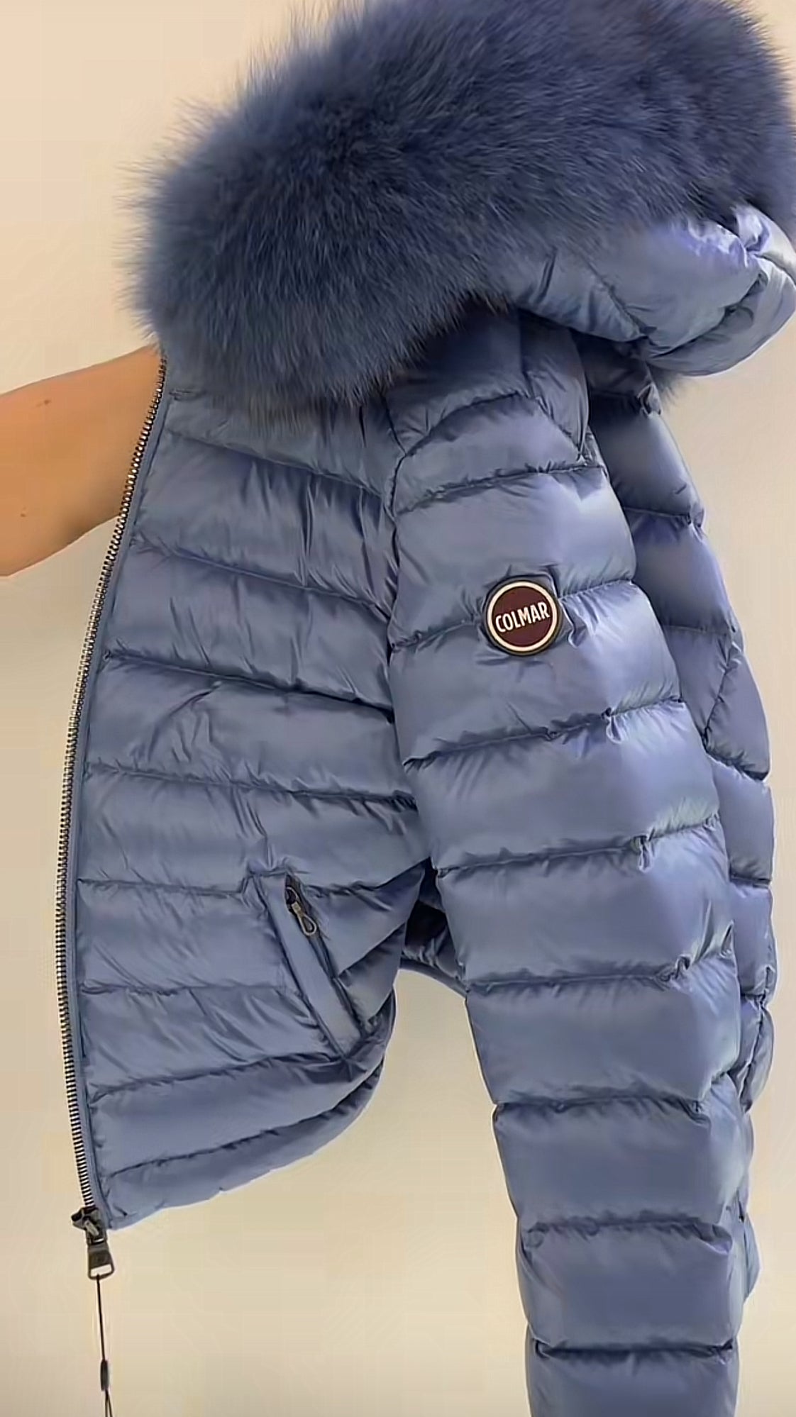 COLMAR DONNA CORTO CELESTE CON PELLICCIA