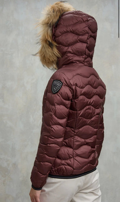 GIUBBINO BLAUER CORTO ONDE DONNA BORDEAUX PELLICCIA