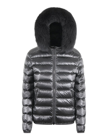 COLMAR DONNA CORTO GRIGIO  CON PELLICCIA