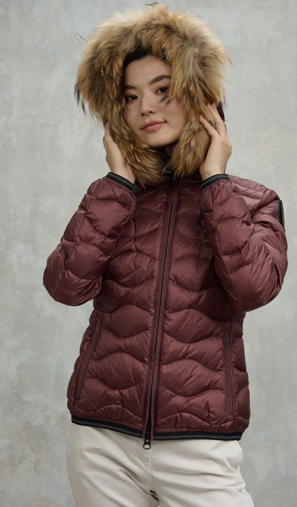 GIUBBINO BLAUER CORTO ONDE DONNA BORDEAUX PELLICCIA