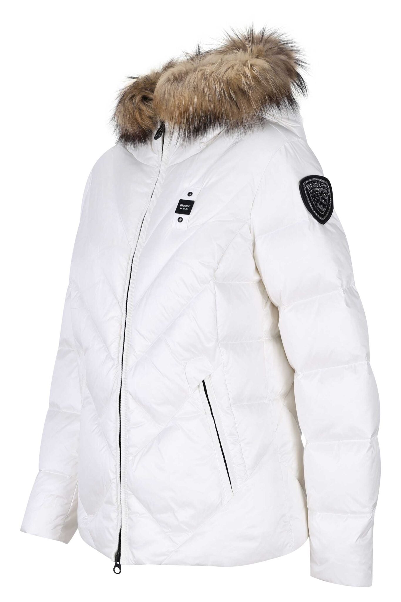 GIUBBINO BLAUER CORTO DONNA BIANCO PELLICCIA