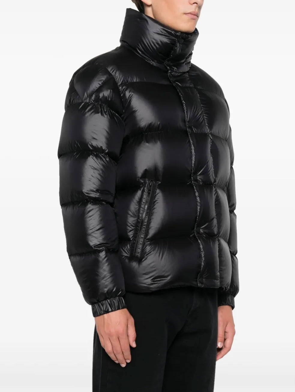 GIUBBINO MONCLER UOMO BIANCO SCRITTA NERA