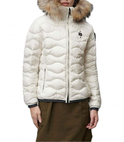 GIUBBINO BLAUER DONNA BIANCO CORTO CON PELLICCIA